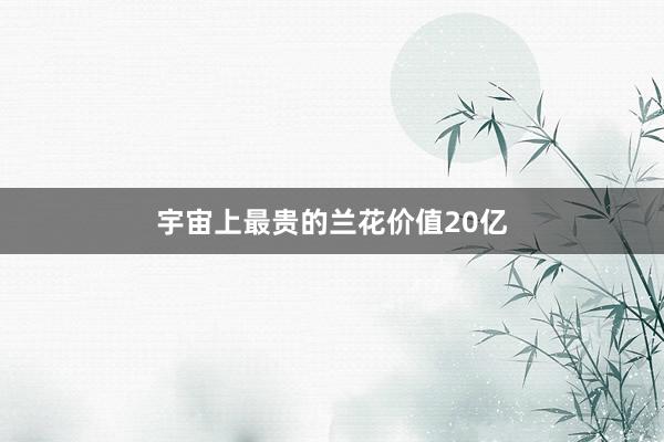 宇宙上最贵的兰花价值20亿